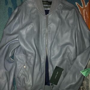 Brand new Mens Zara Leather Bomber Jacket